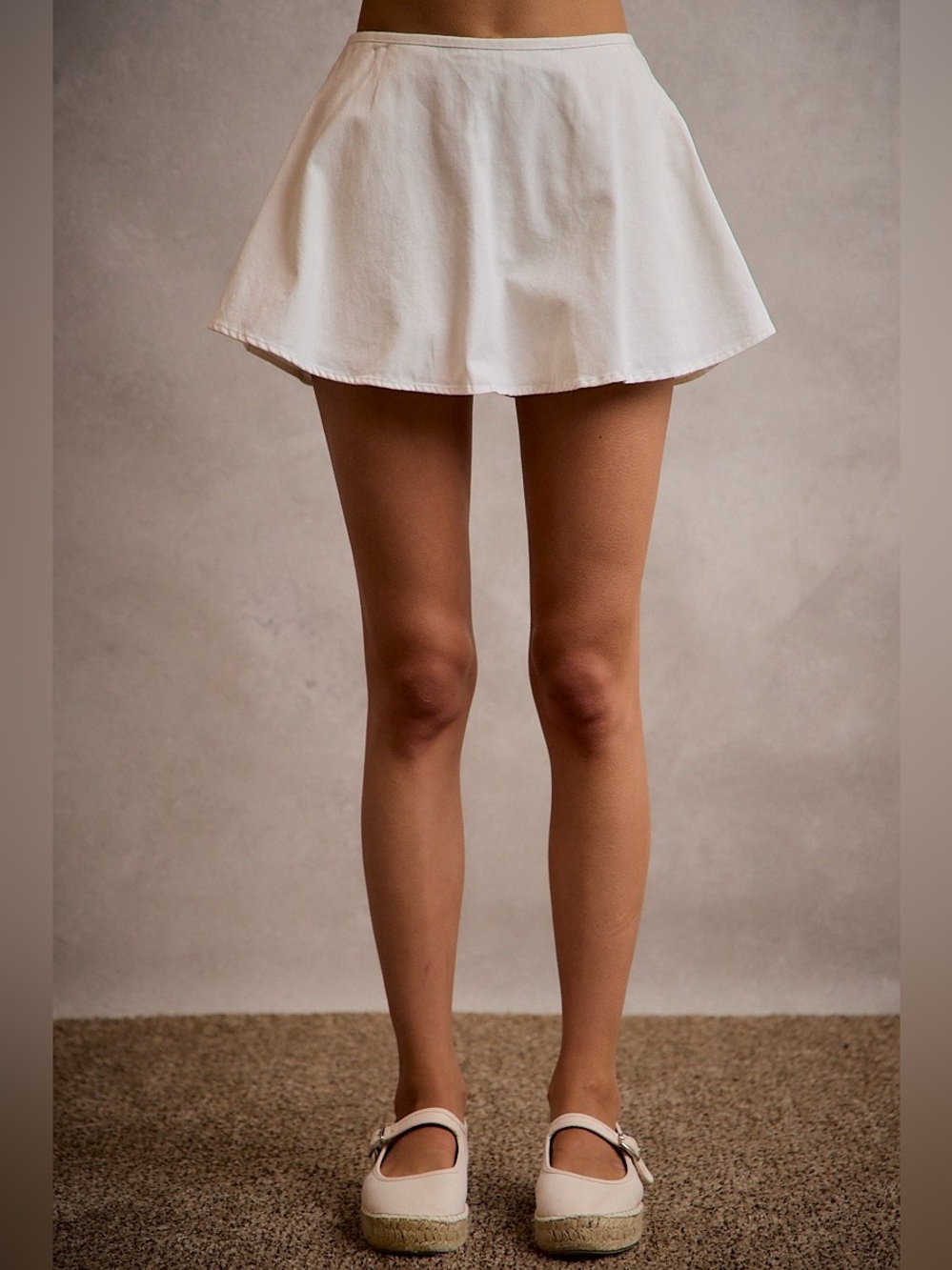 SO ME Denim Bubble Skort With Smocked Back